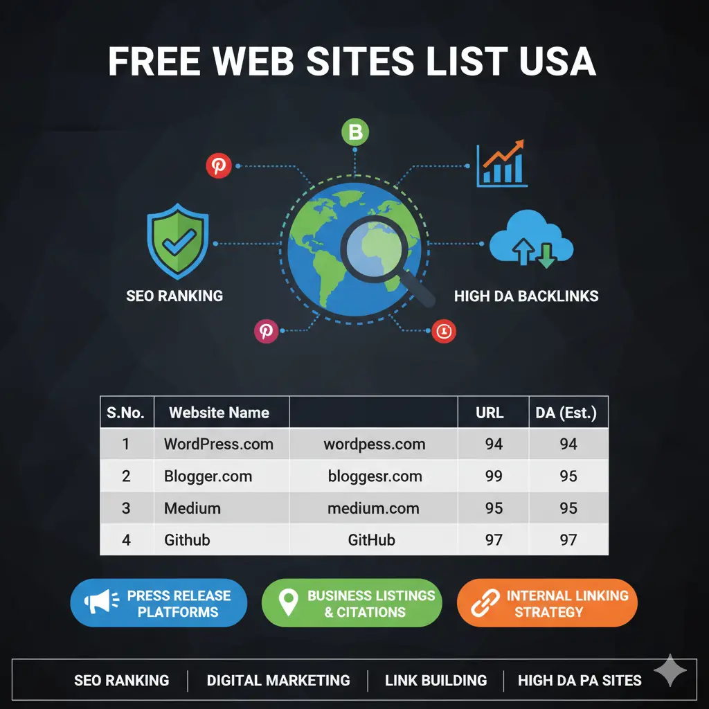 Free Web  Sites List USA