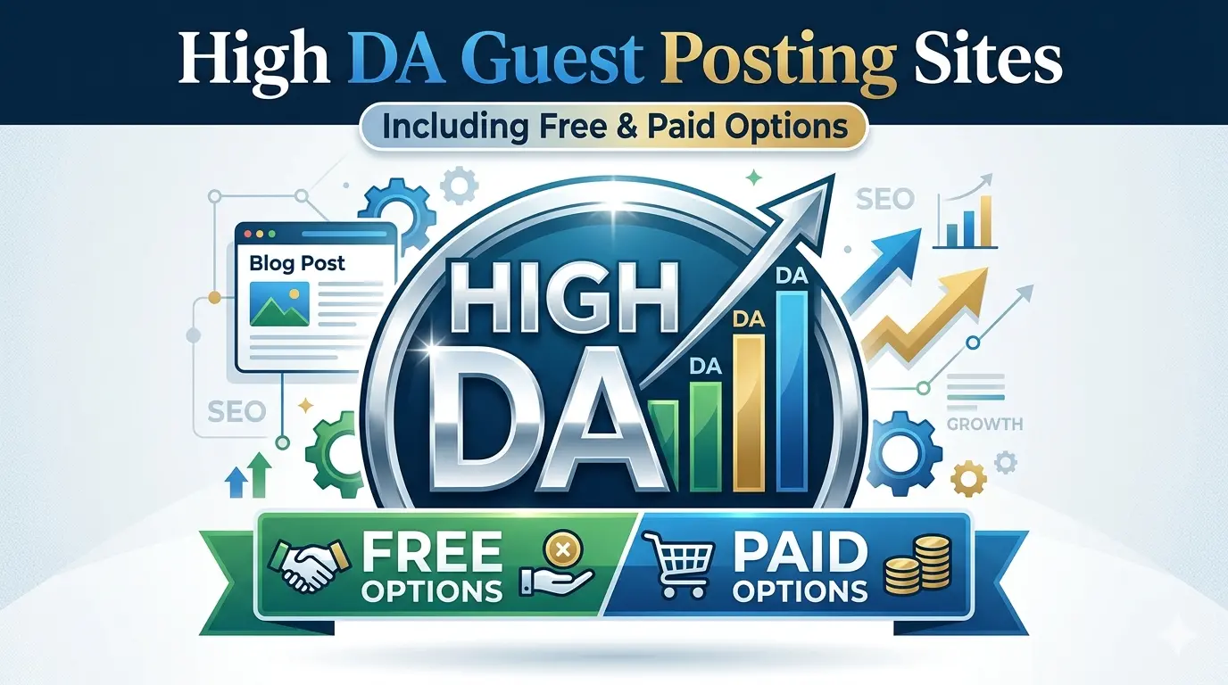 High DA Guest Posting Sites Including Free & Paid Options